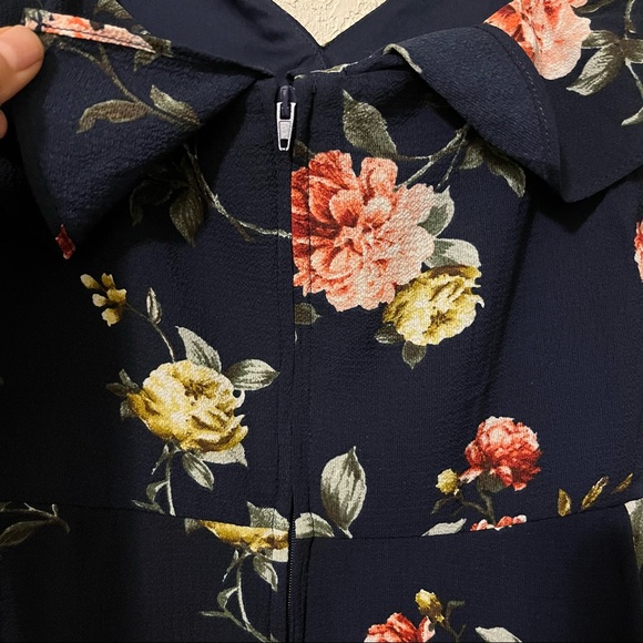 By & By women’s floral print off the shoulder high low hem bubble crepe dress, 0 - Picture 7 of 11